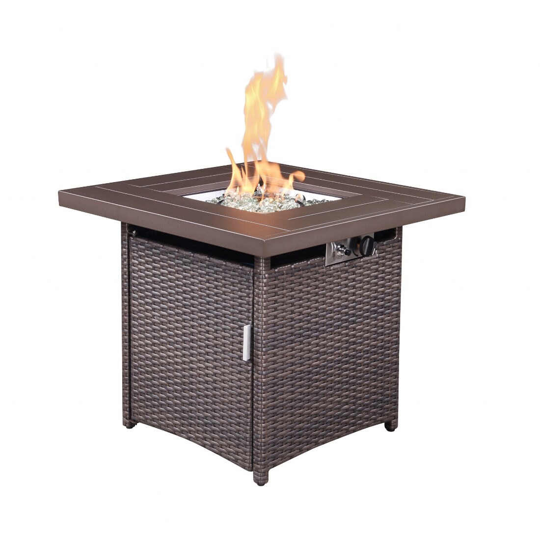 glass top gas fire pit