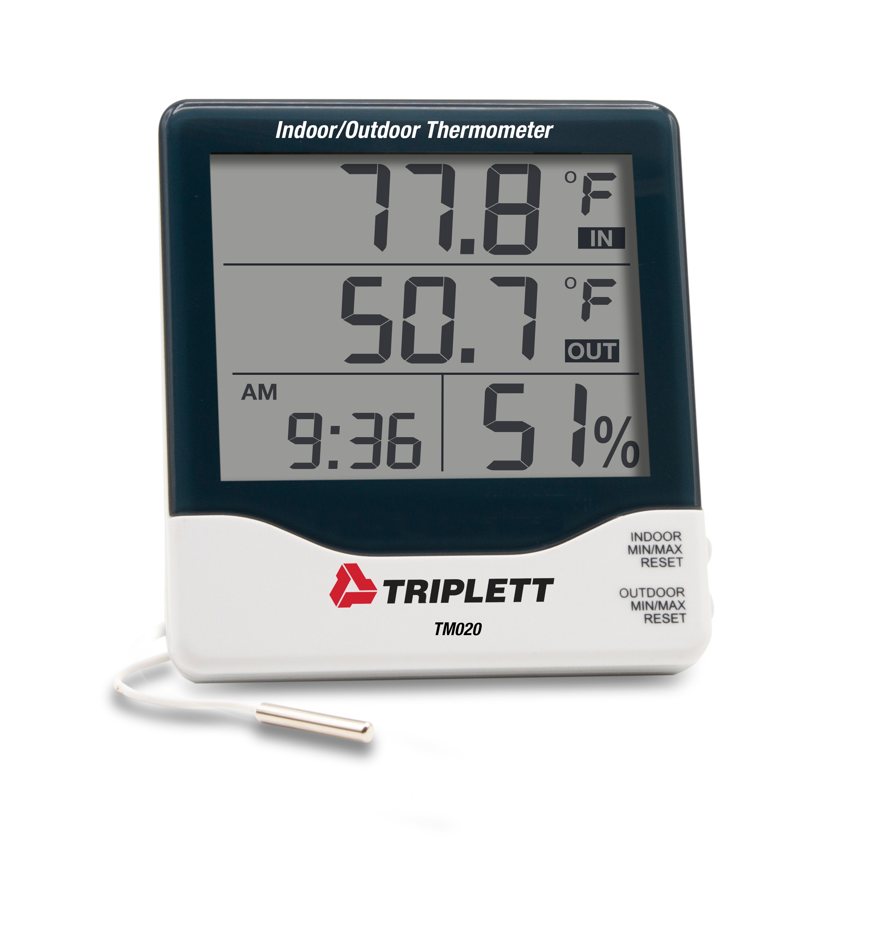 Digital Indoor Outdoor Thermometer Black 
