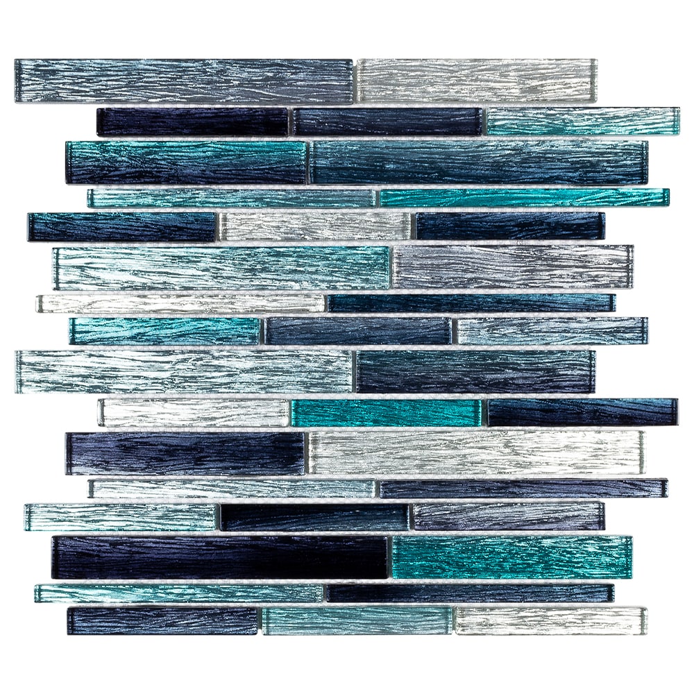 Elida Ceramica Sparkle Ocean Blue 18 in x 18 in Glossy Glass ...