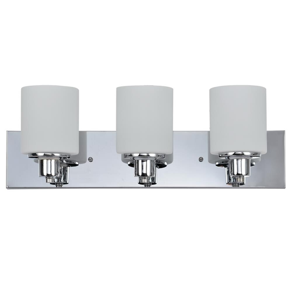Brushed Nickel Or Chrome 3 Light Fluorescent Bath Wall Fixture 24" 