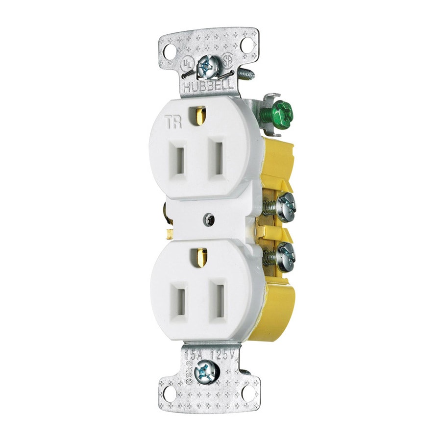 NEW 125-V 15-Amp Tamper White Duplex Electrical Receptacle Outlet-Plug 10-Pack 