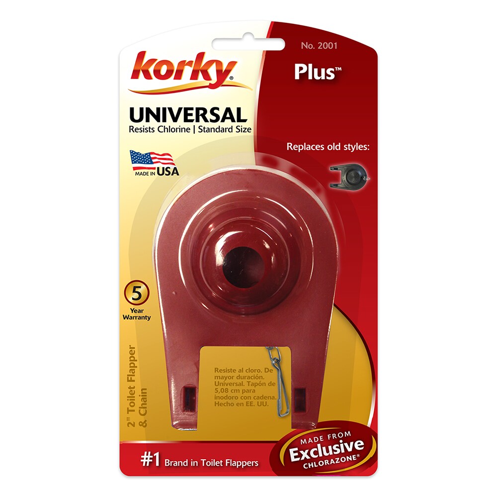 Korky  Universal Fit  Flapper  2 in L Chlorazone Rubber 