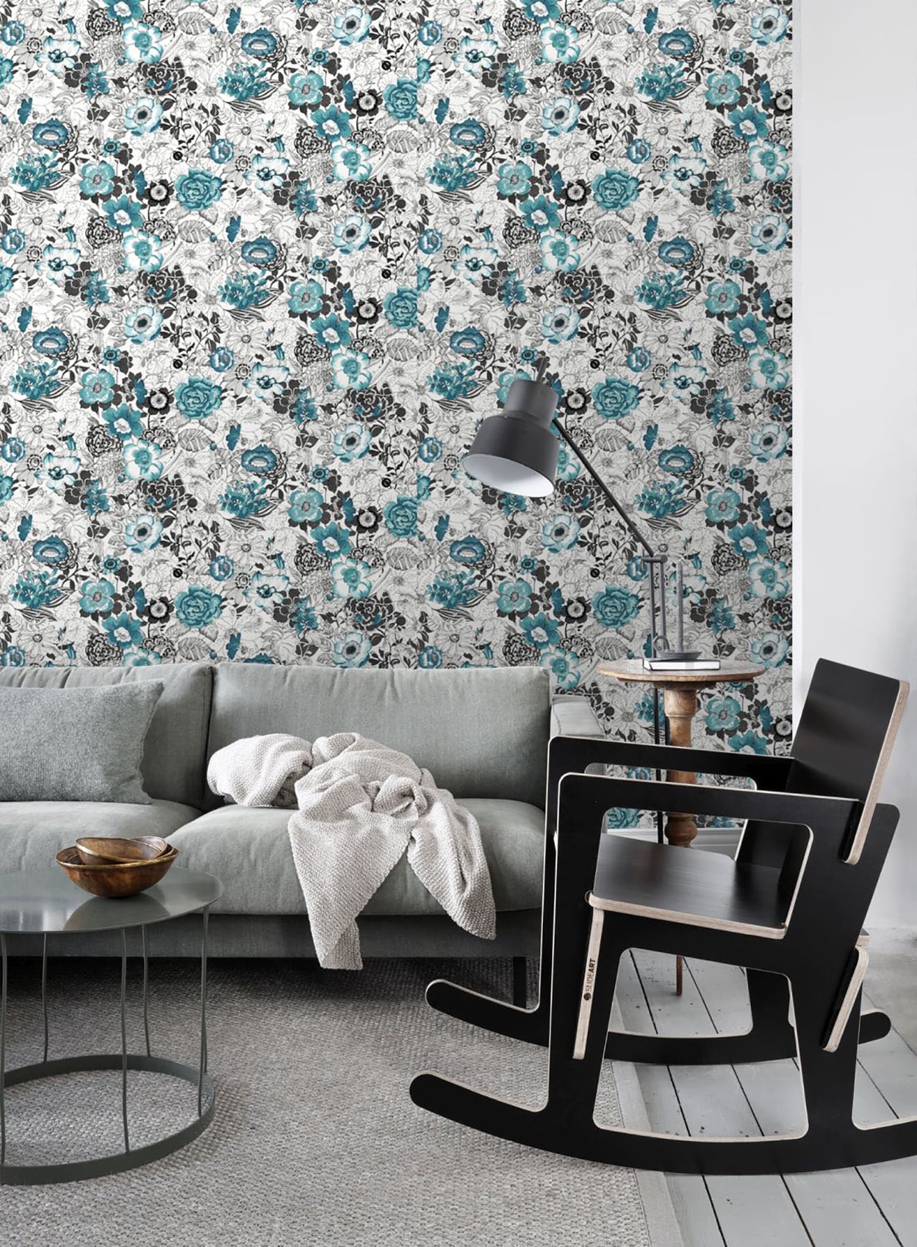 ESTA Home Penny Blue Floral Wallpaper At Lowes.com