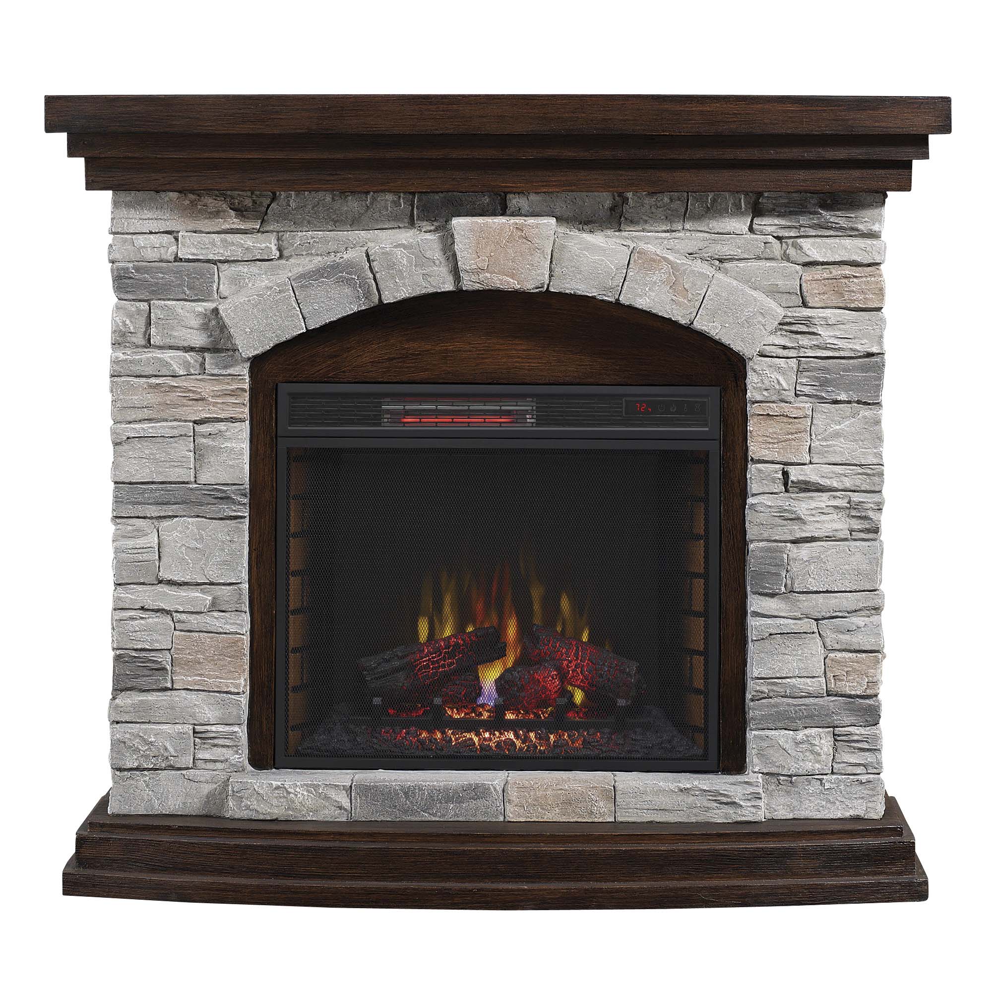 Duraflame 45in W Brown Grey Infrared Quartz Electric Fireplace in the