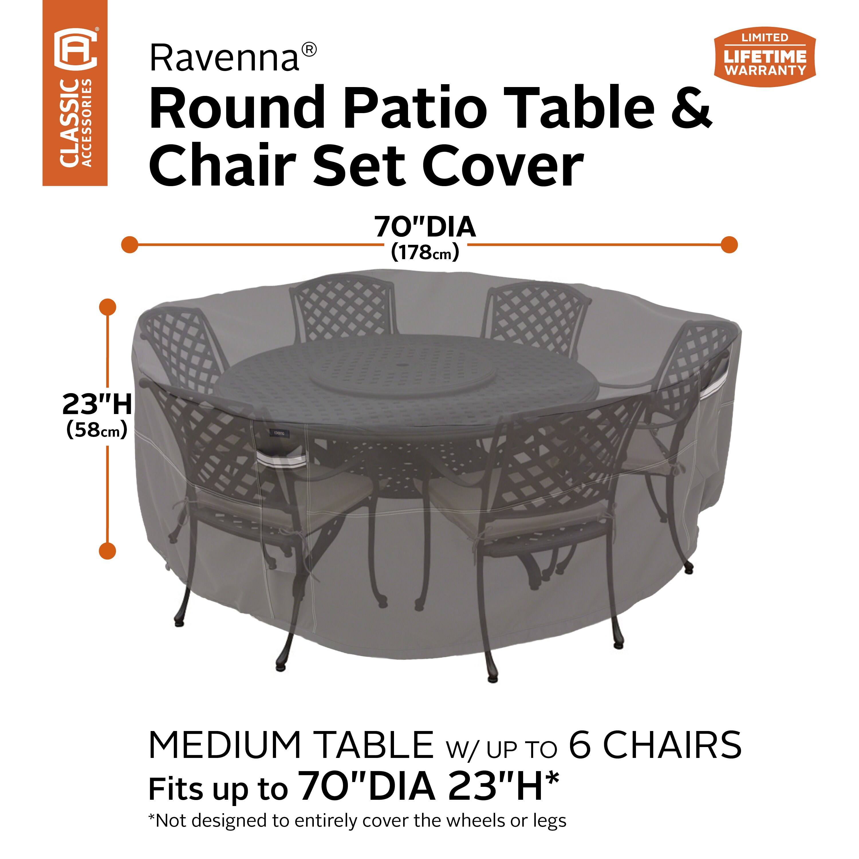 94" Veranda Patio Set Cover Table & Chair Outdoor Garden Furniture Round Large 