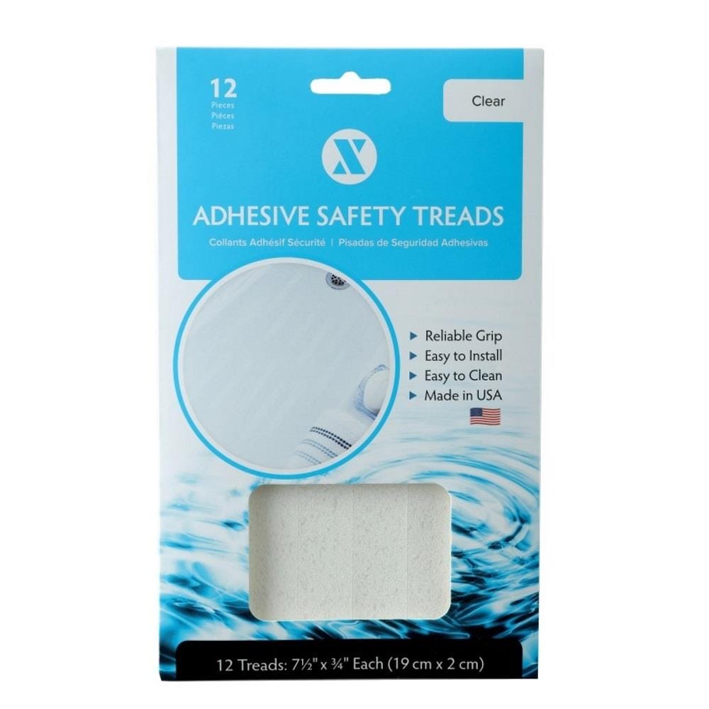 in White from SlipX Solutions 7.5" Bath Safety Treads 12 Pack 