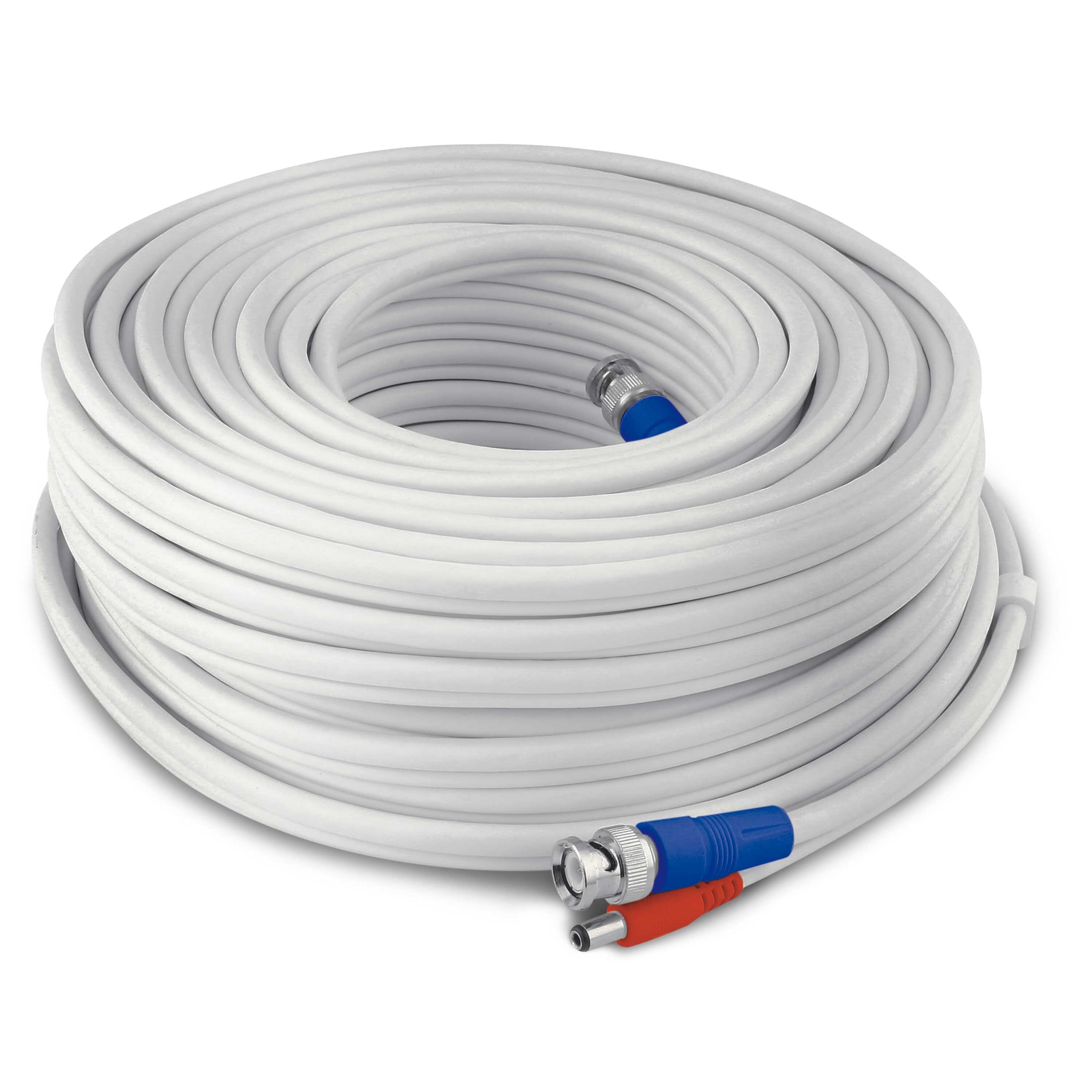 New High Quality White 100FT BNC CABLES For 24 CH SWANN 960H DVR SYSTEMS 