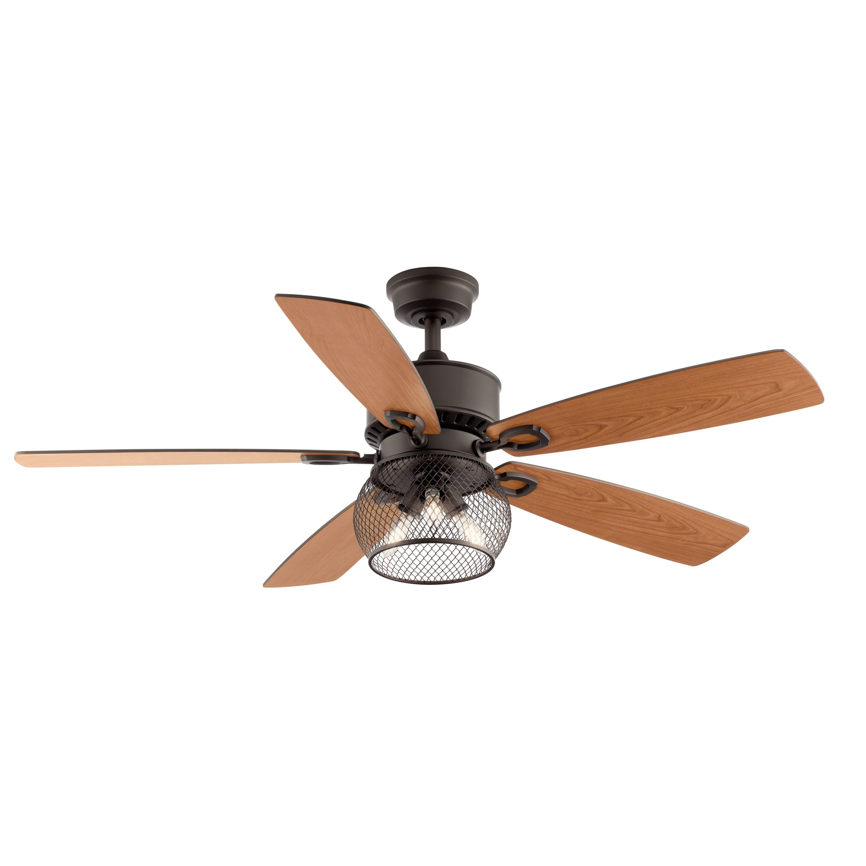 Kichler Bronze 52 inch Ceiling Fan with 3-light Kit With Leaf Blades $465 