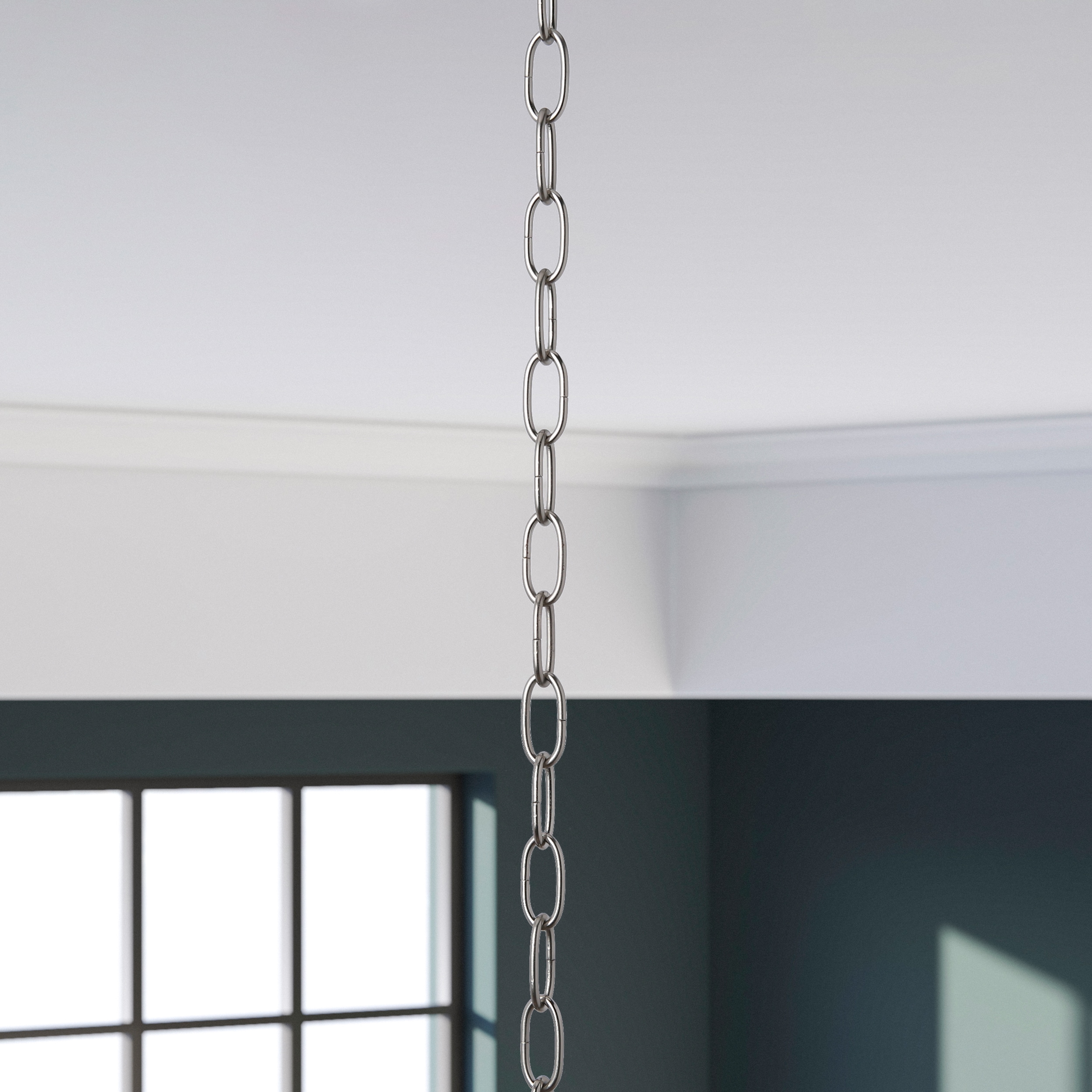 Brushed Nickel Progress Lighting P8757-09 10 Feet of 9 Gauge Chain Permits Installation of Chain-Hung Fixtures on High Ceilings with Maximum Fixture Weight of 50 Pounds