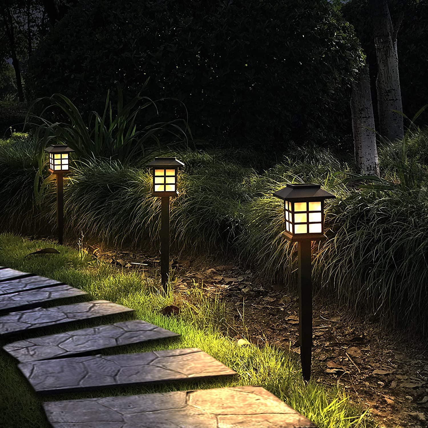 12 PACK Solar LED Outdoor Pathway Lights Garden Patio Walkway Yard Landscape