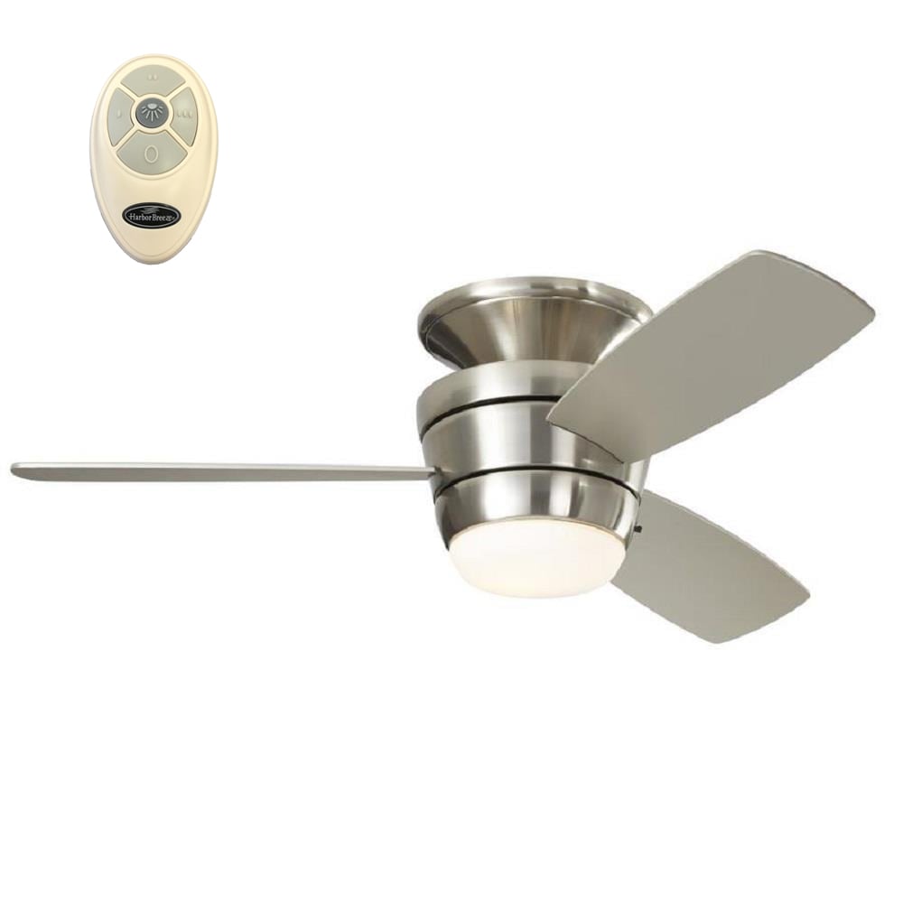 44“ Stainless Steel Crystal Ceiling Fan Light Remote Control LED Pendant Lamp 