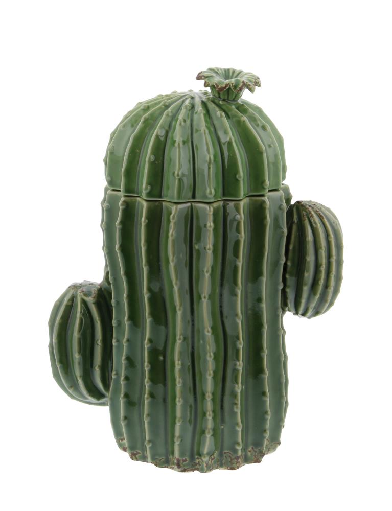 Set of 3 Cactus Jars Textured Ceramic Canisters ~ Southwest Desert Accent Decor 