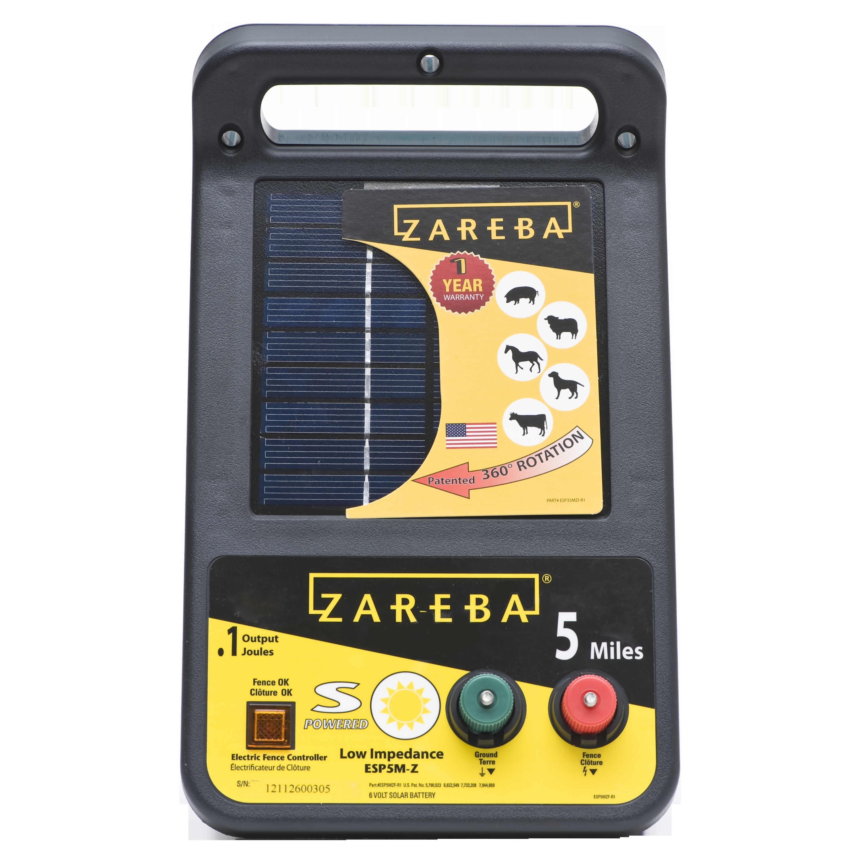 Zareba EDC5M-Z 5-Mile Battery Operated Solid State Electric Fence Charger 1 