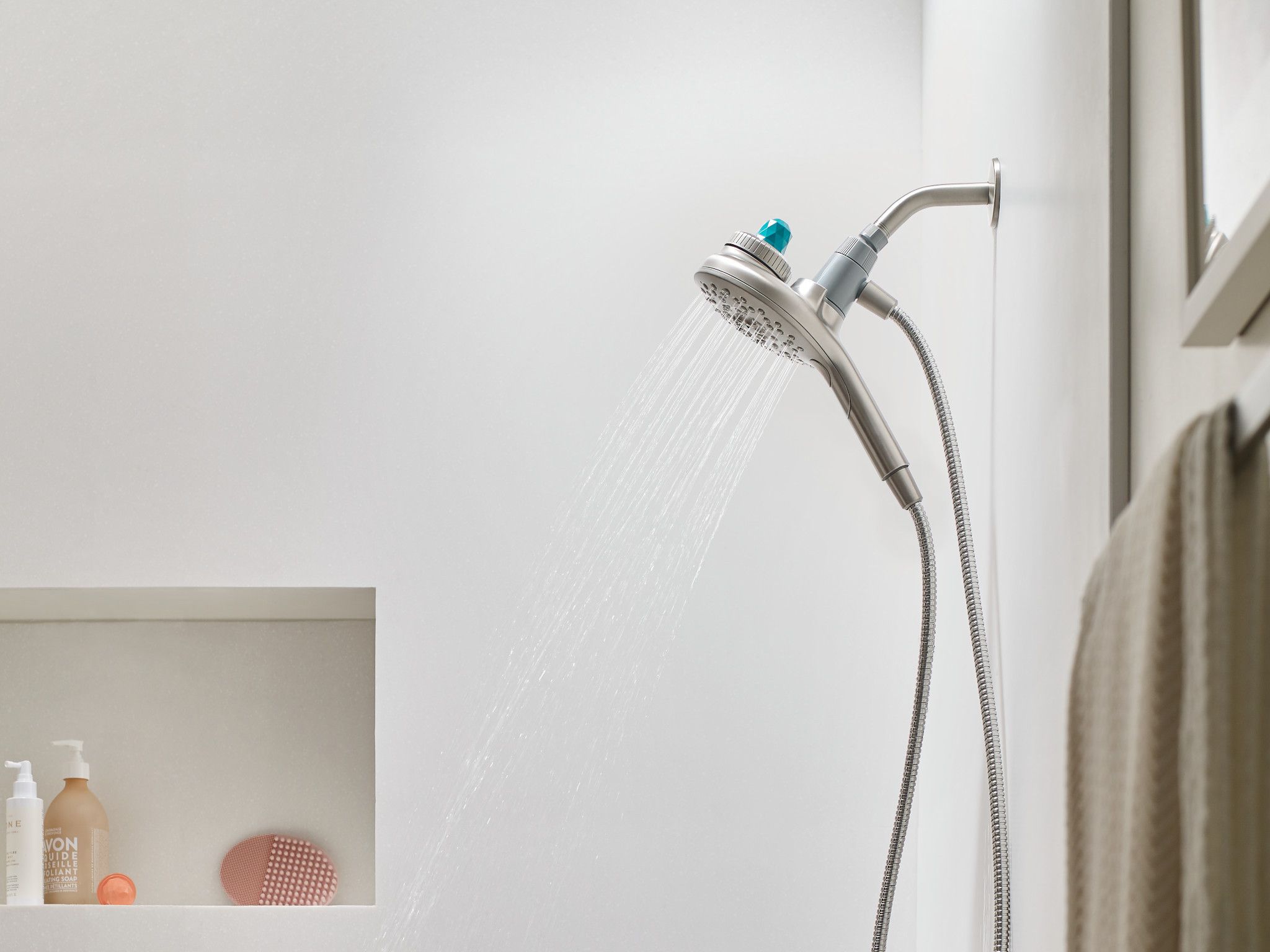 Moen Inly Spot Resist Brushed Nickel Rain Shower Head Handheld Shower 1.75-GPM (6.6-LPM)