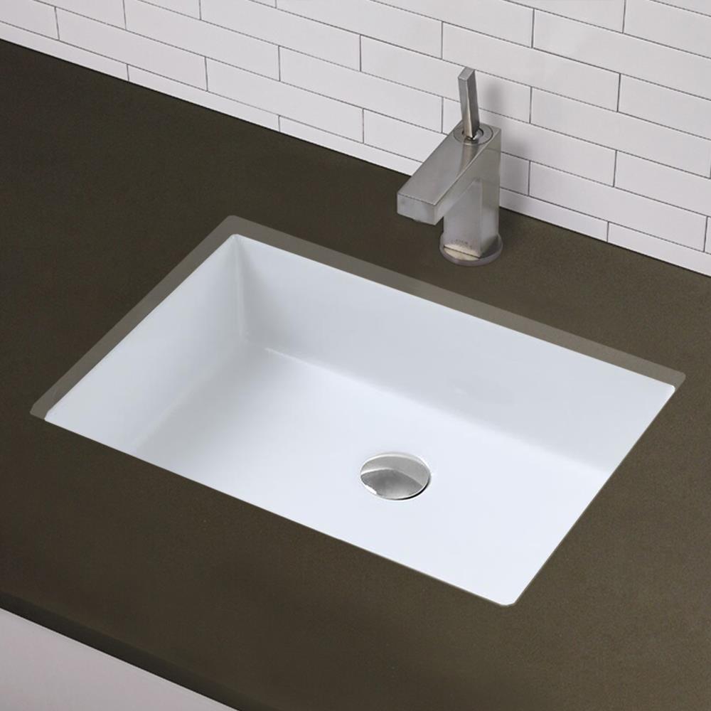 Casainc Bathroom Sink White Ceramic Drop In Or Undermount Rectangular