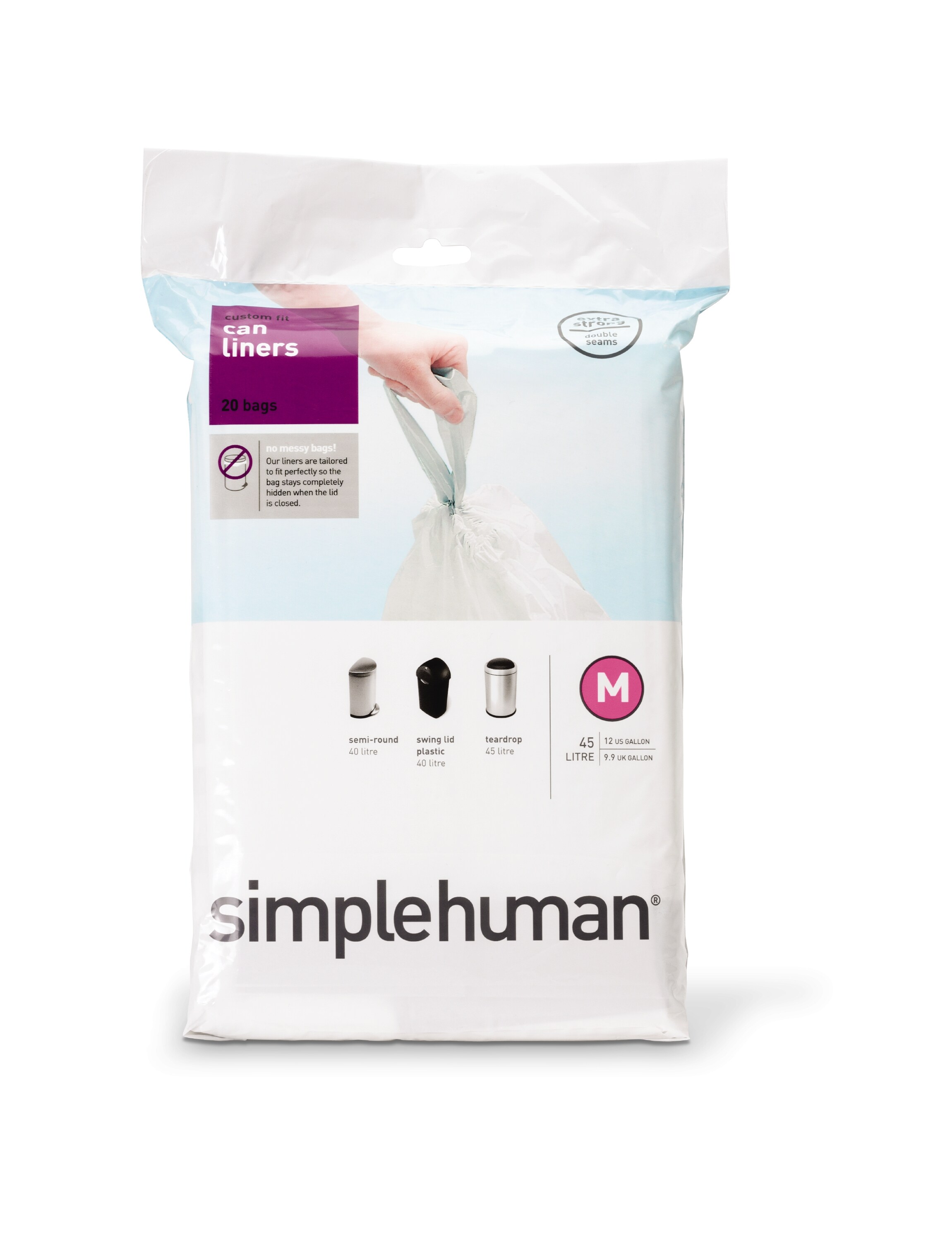 Simplehuman Perfect Fit Easy Removal Bin Liner Rubbish Bags All Sizes Available 