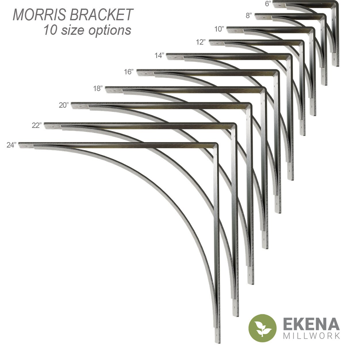 Ekena Millwork Morris 24-in x 3-in x 24-in White Steel Mounting Bracket
