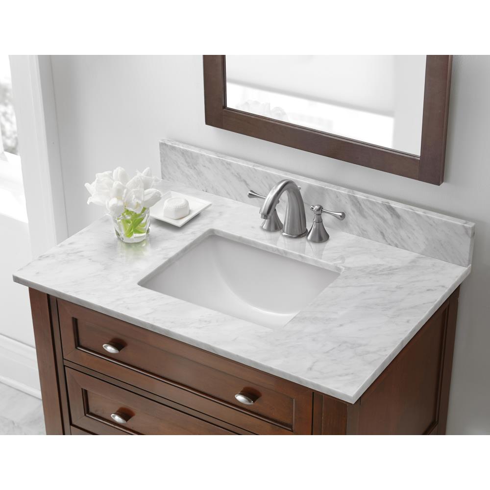 MarCraft Essential 31-in Carrara Natural Marble Single Sink Bathroom ...