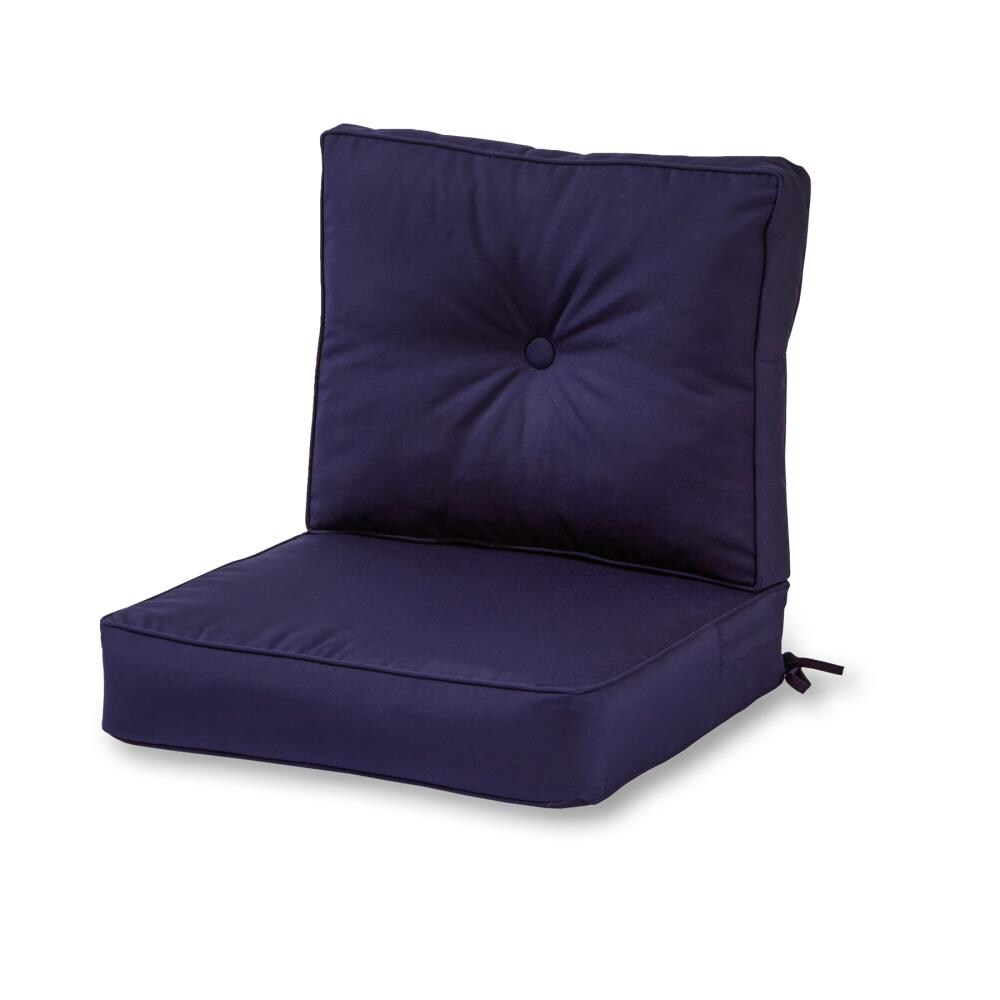 Greendale Home Fashions AZ6809S2-MARINE Blue Outdoor High Back Chair Cushion Set of 2 