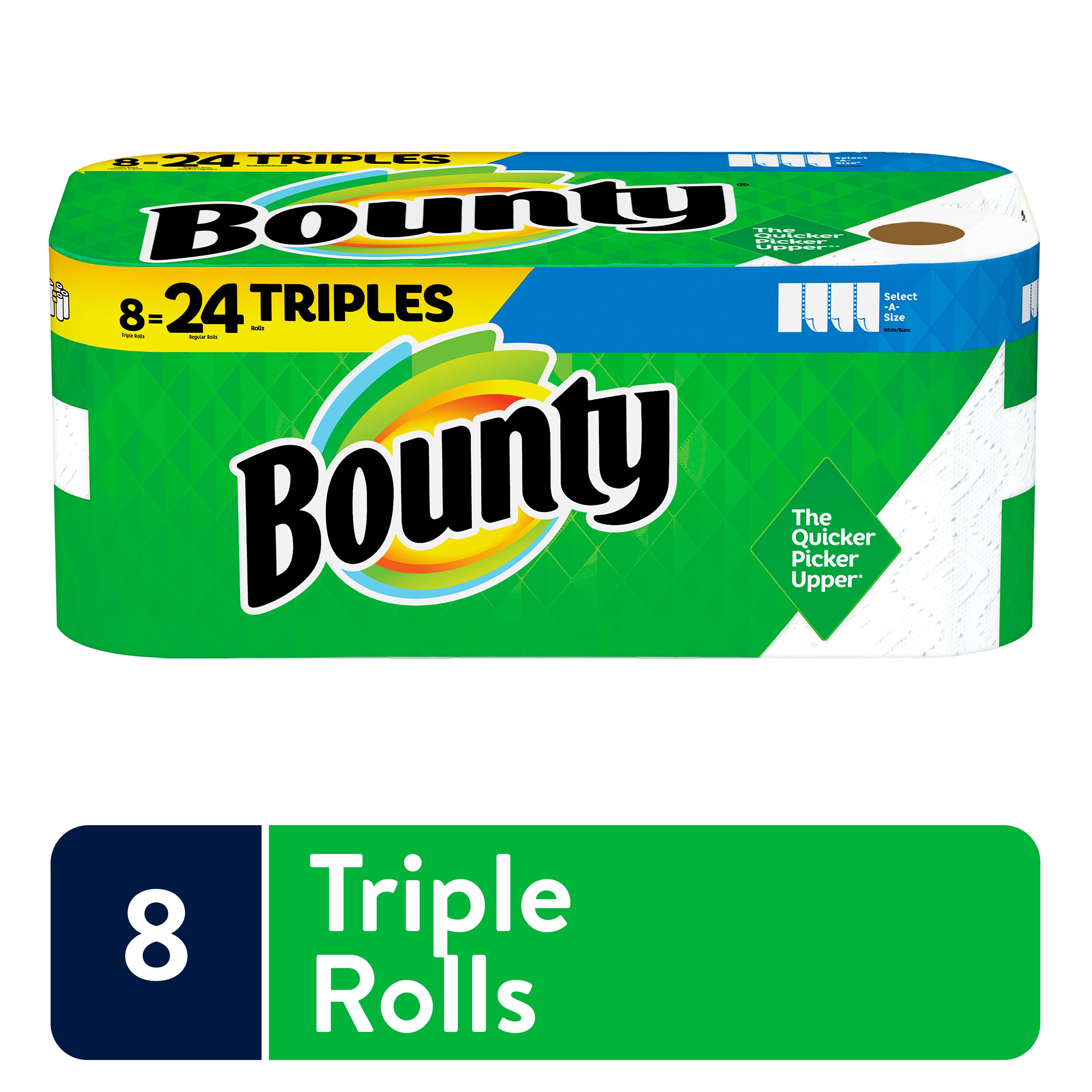 White Bounty Select-A-Size Kitchen Paper Towels 8 Triple Rolls = 24 Rolls 