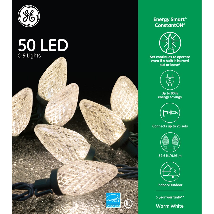 NEW GE Energy Smart 50 LED Warm White C-9 Lights 