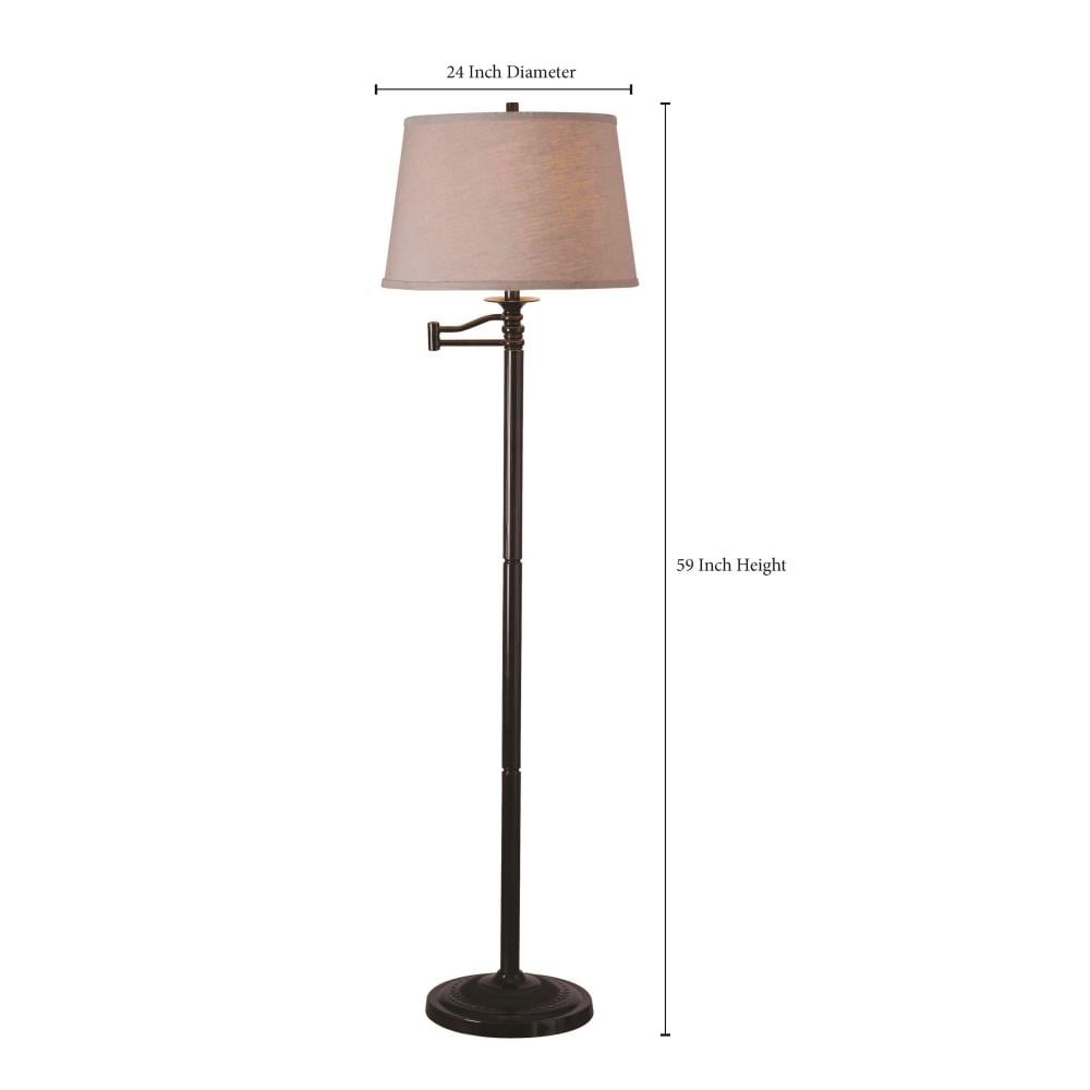 Ext 12 Inch Diameter Black Finish Kenroy Home 33337BL Casual Floor Lamp 59 Inch Height with