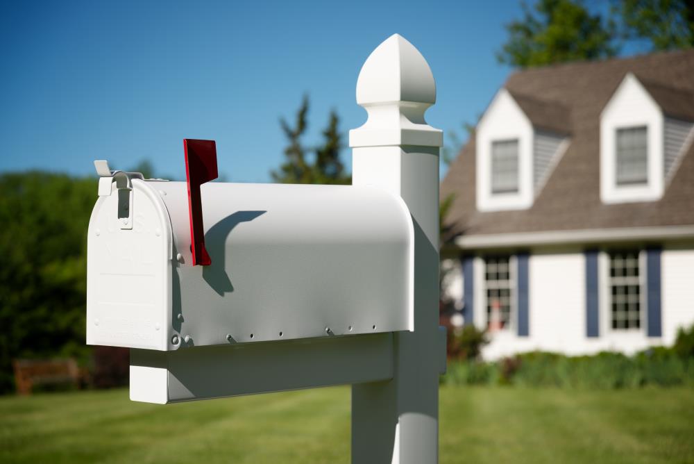 Gibraltar Mailboxes Admiral Standard Metal Textured White Post Mount ...