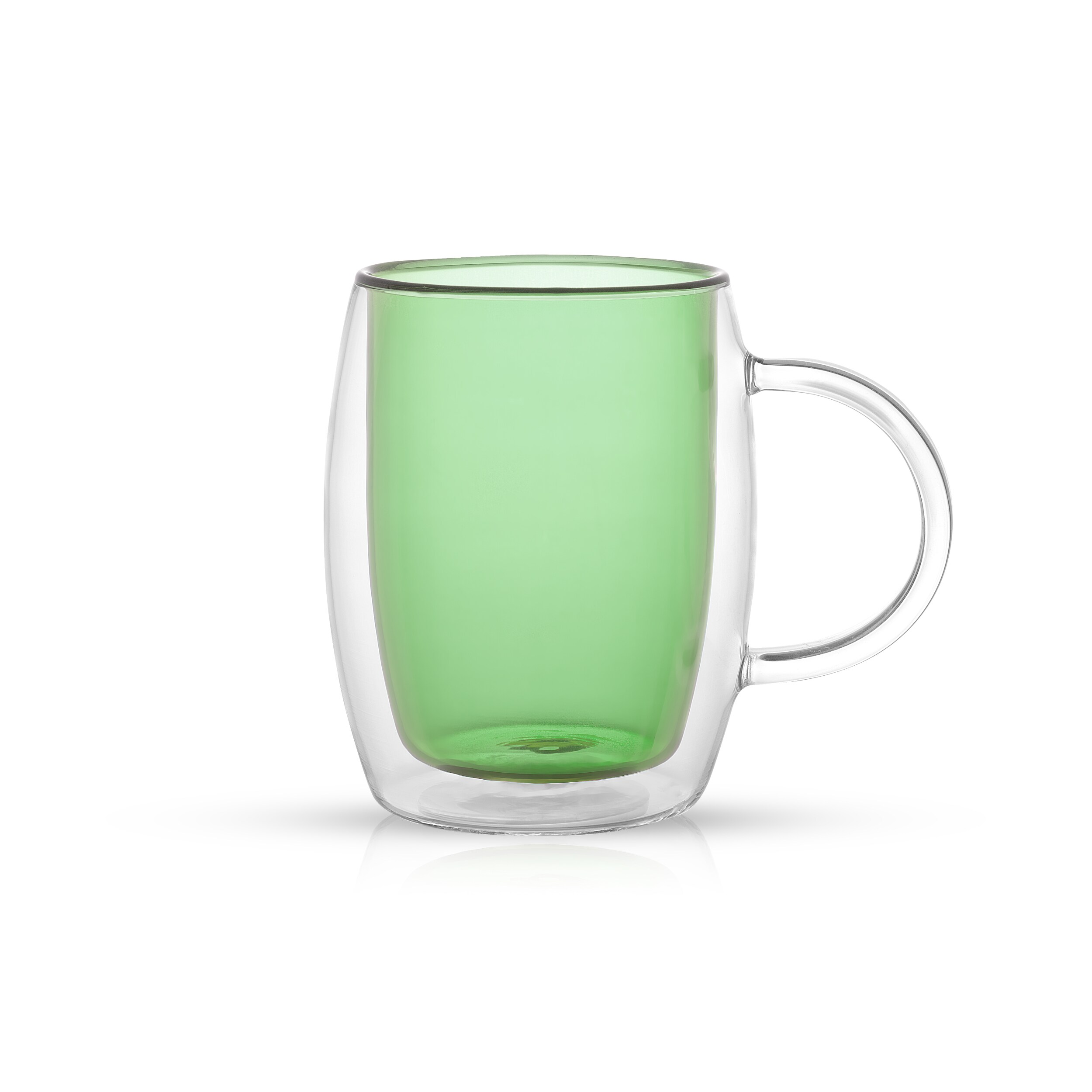 JoyJolt Aroma 13.5-fl oz Glass Green Mug Set of: 4