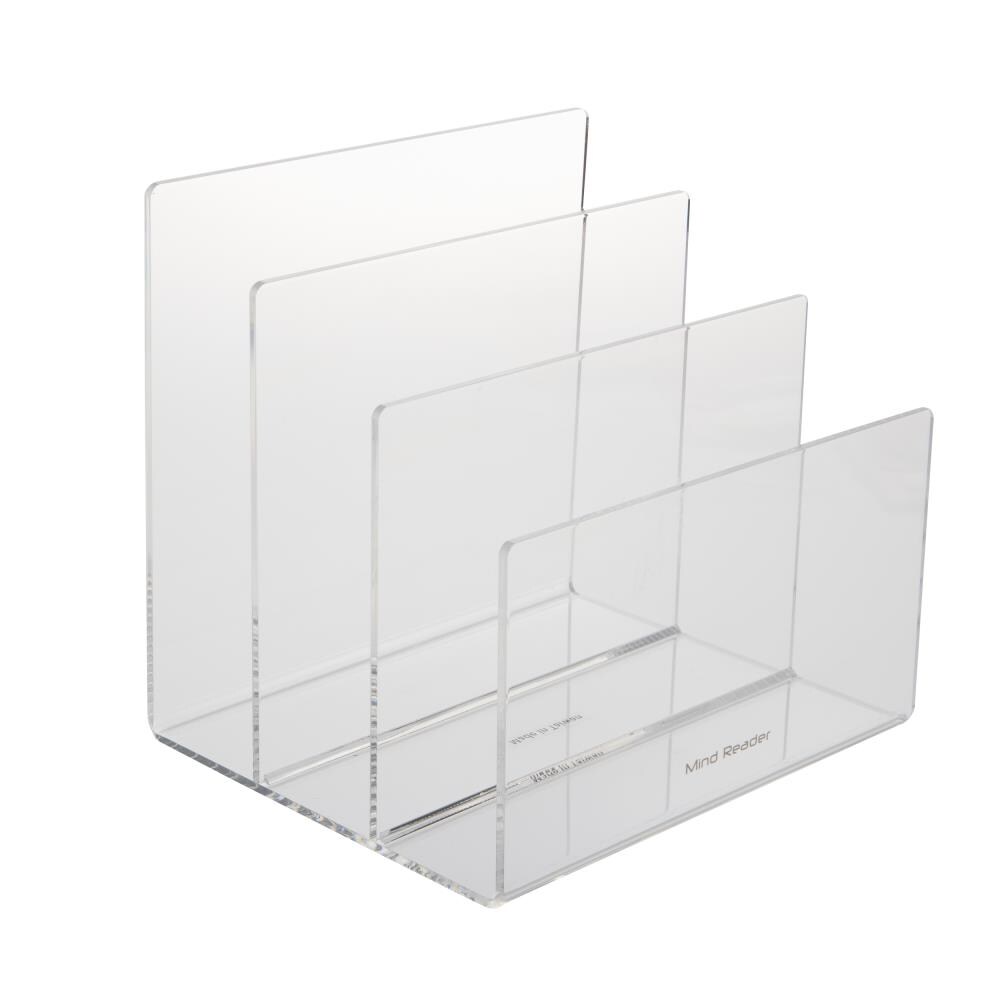 Clear Acrylic 3-Tier Office Desktop Document Tray & File Folder Organizer Rack 
