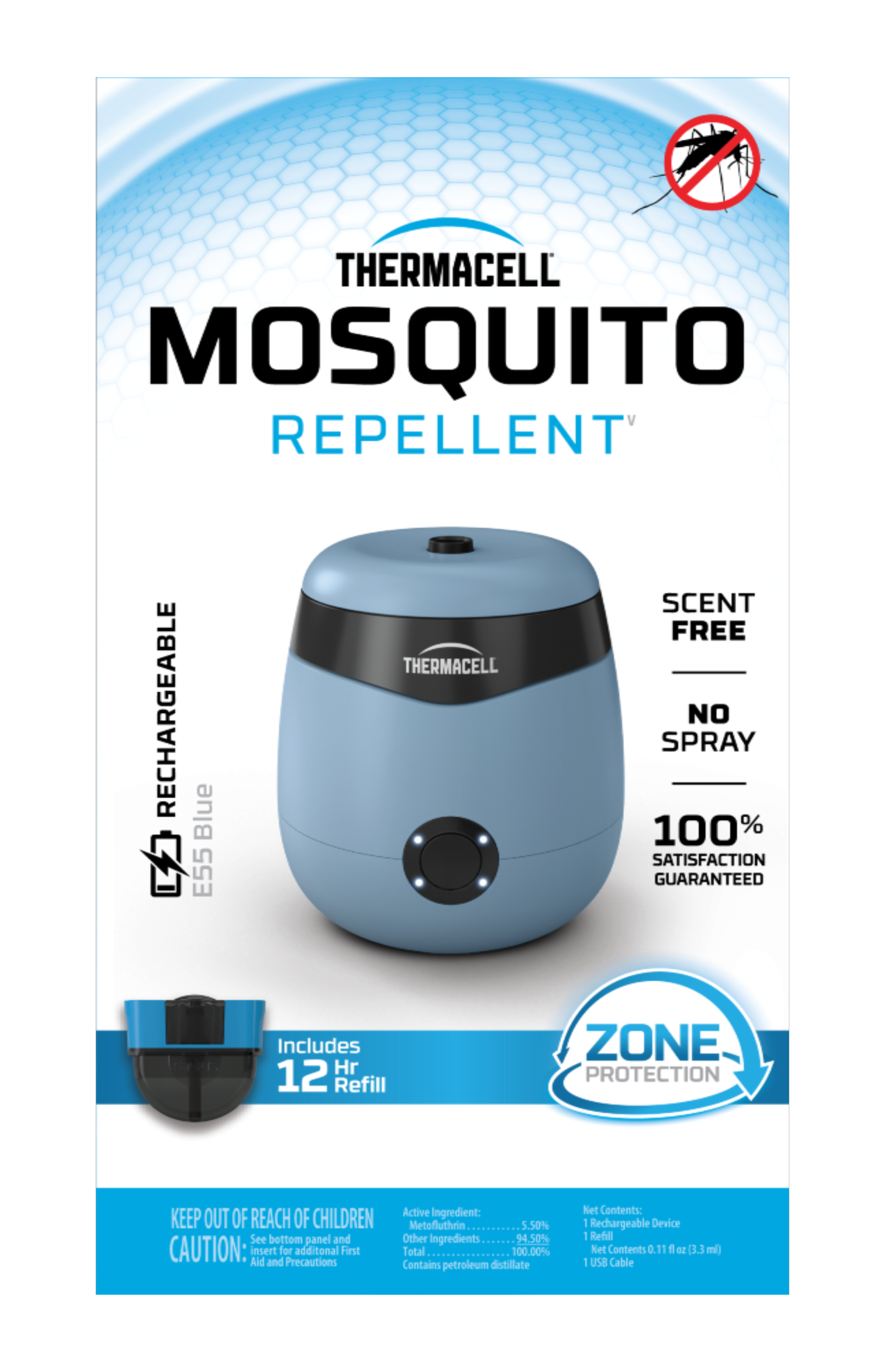 Radius Zone Mosquito Repeller from Thermacell Blue ; No Spray Mosquito 