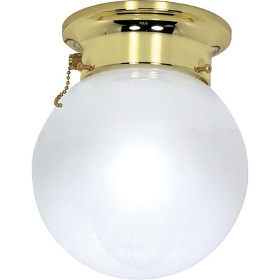 6-in Polished Brass Incandescent Flush Mount Light 6-in Polished Brass Incandescent Flush Mount Light