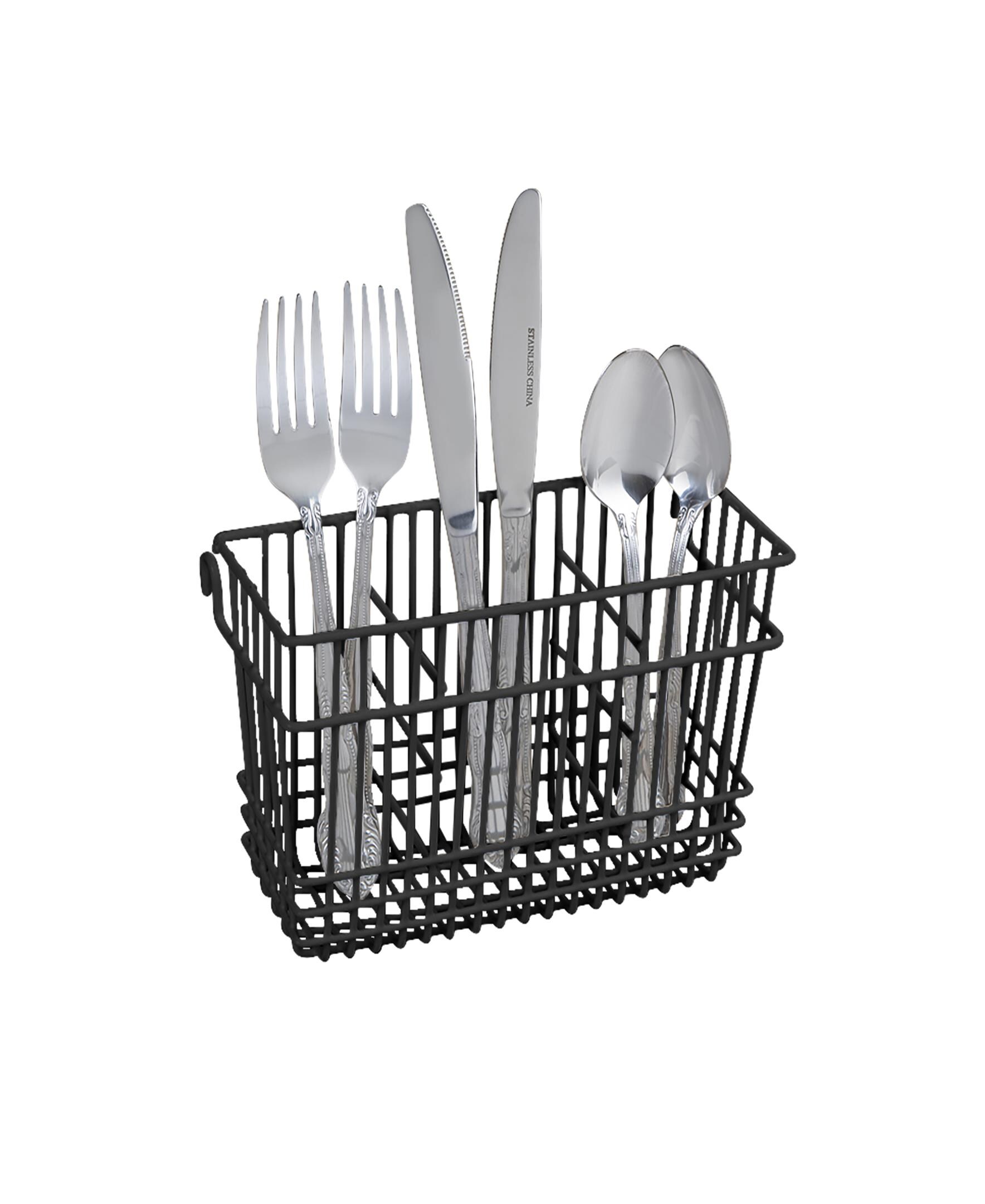 Grey Cutlery Holder Plastic Basket Eight Compartment for Commercial Dishwasher 