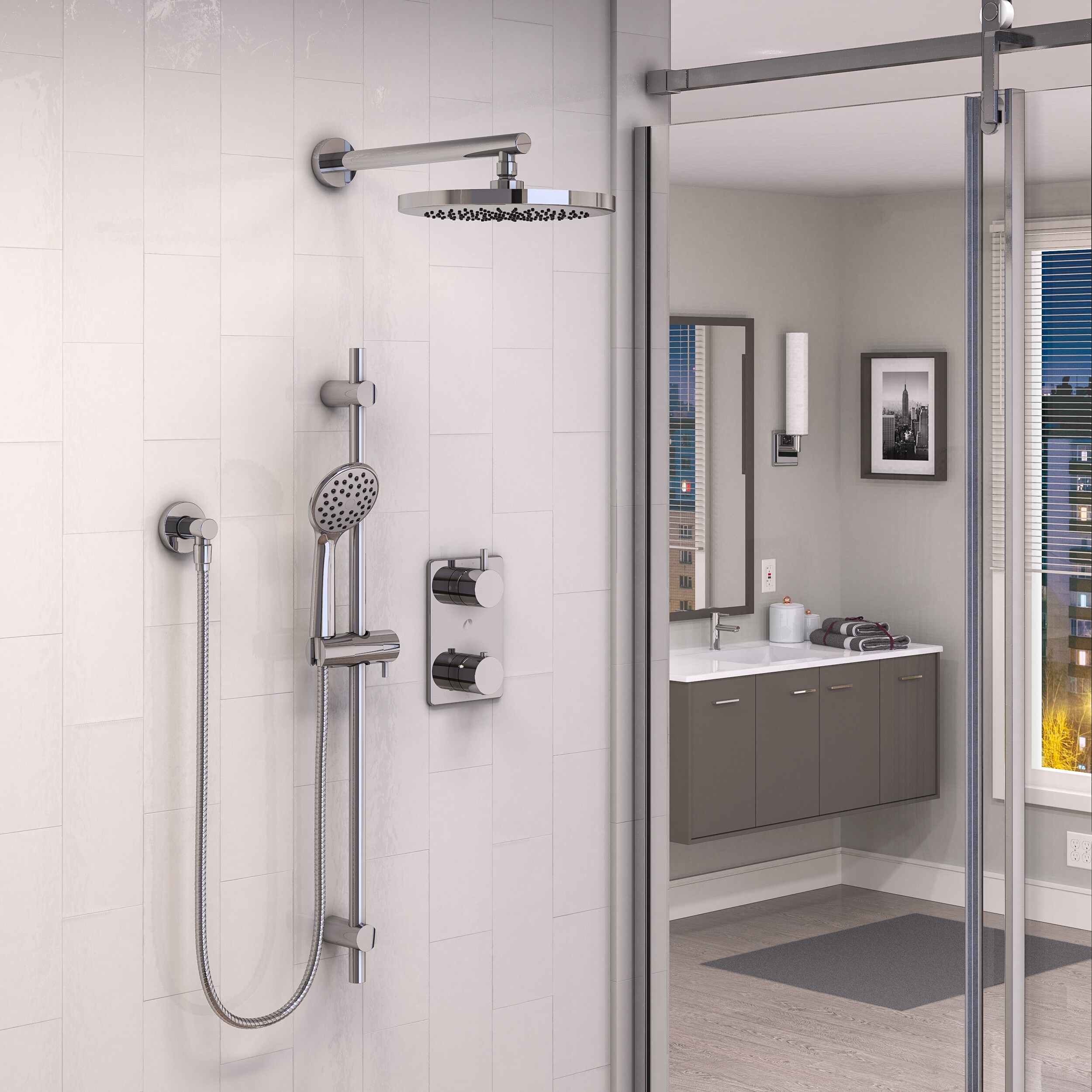 2 Way Bathroom Shower Tub Faucet Control Valve Diverter Valve Mixer $160 Retail 