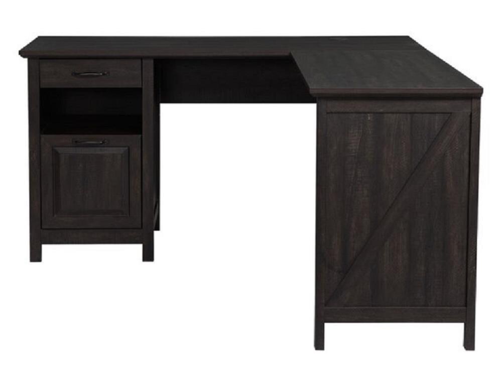 l shaped desk black wood