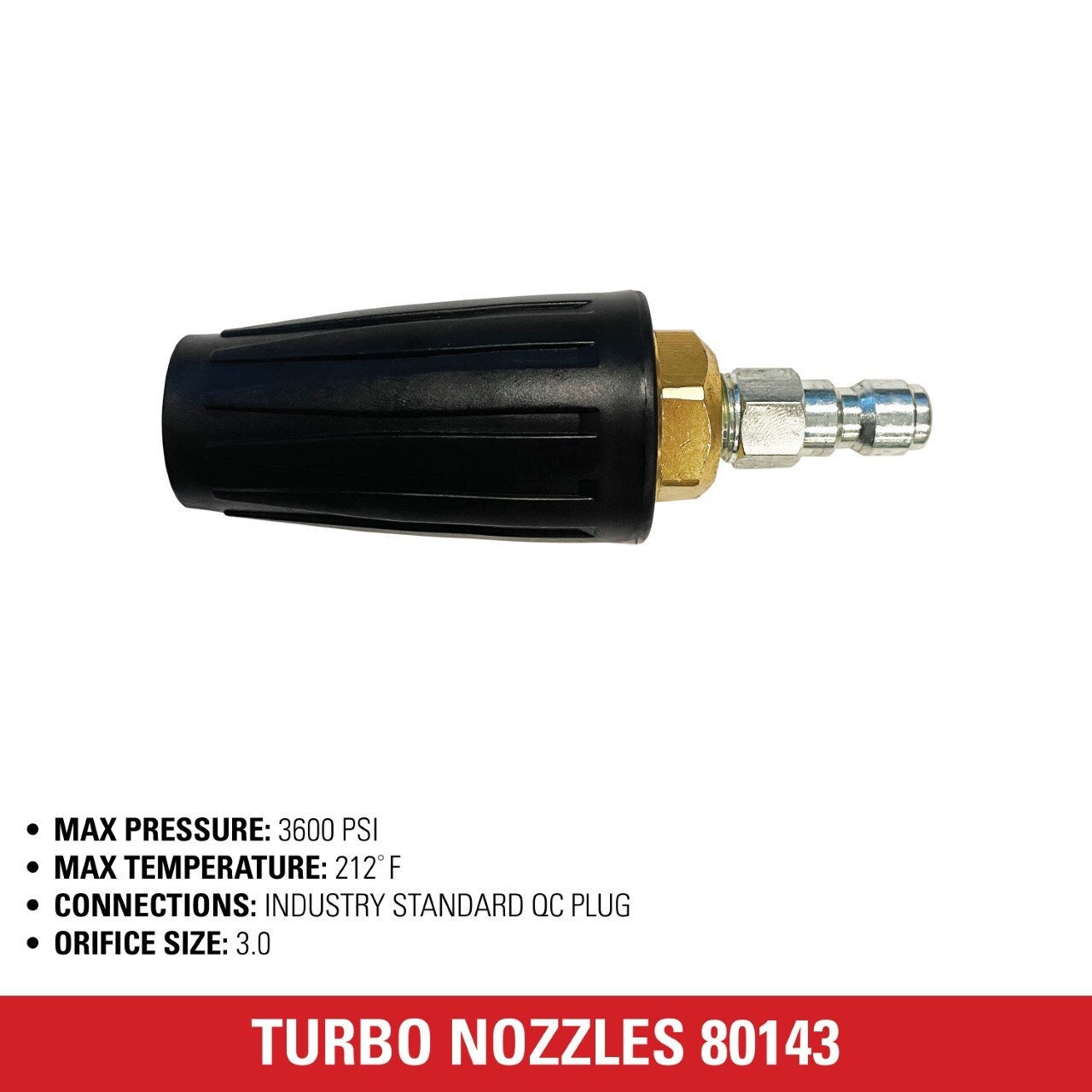 High Pressure Washer Rotating Spray Turbo Nozzle Tip 3600PSI/250bar Max Pressure 