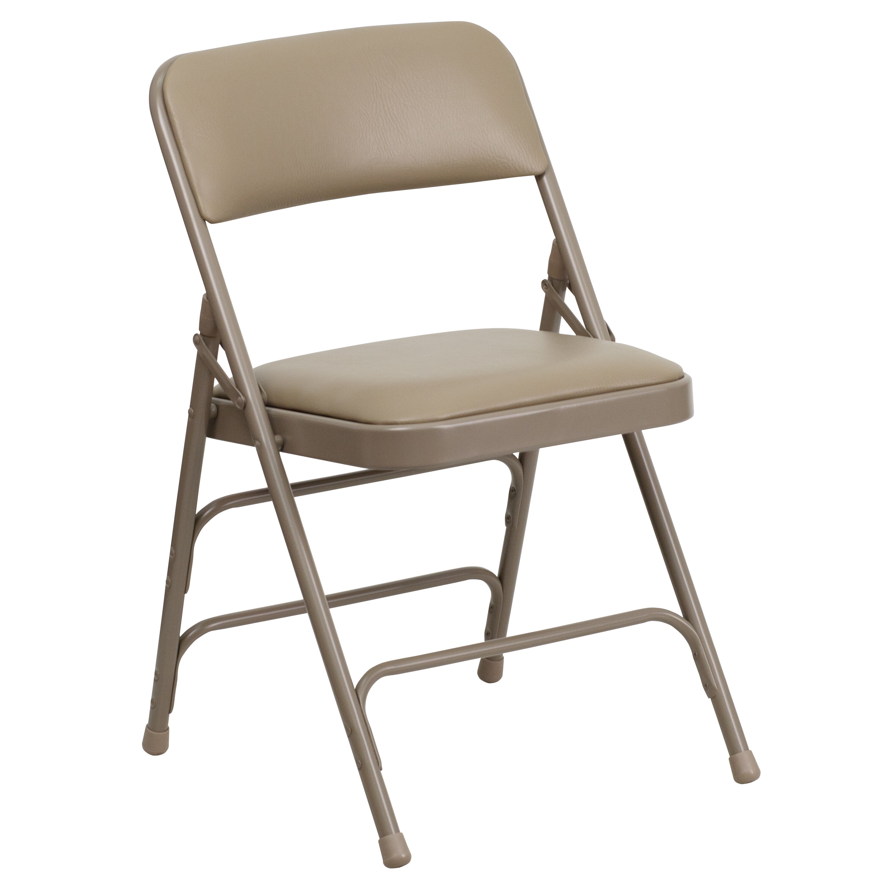 4 PACK Metal Folding Chair Beige Frame Finish Double Braced Commercial Quality 