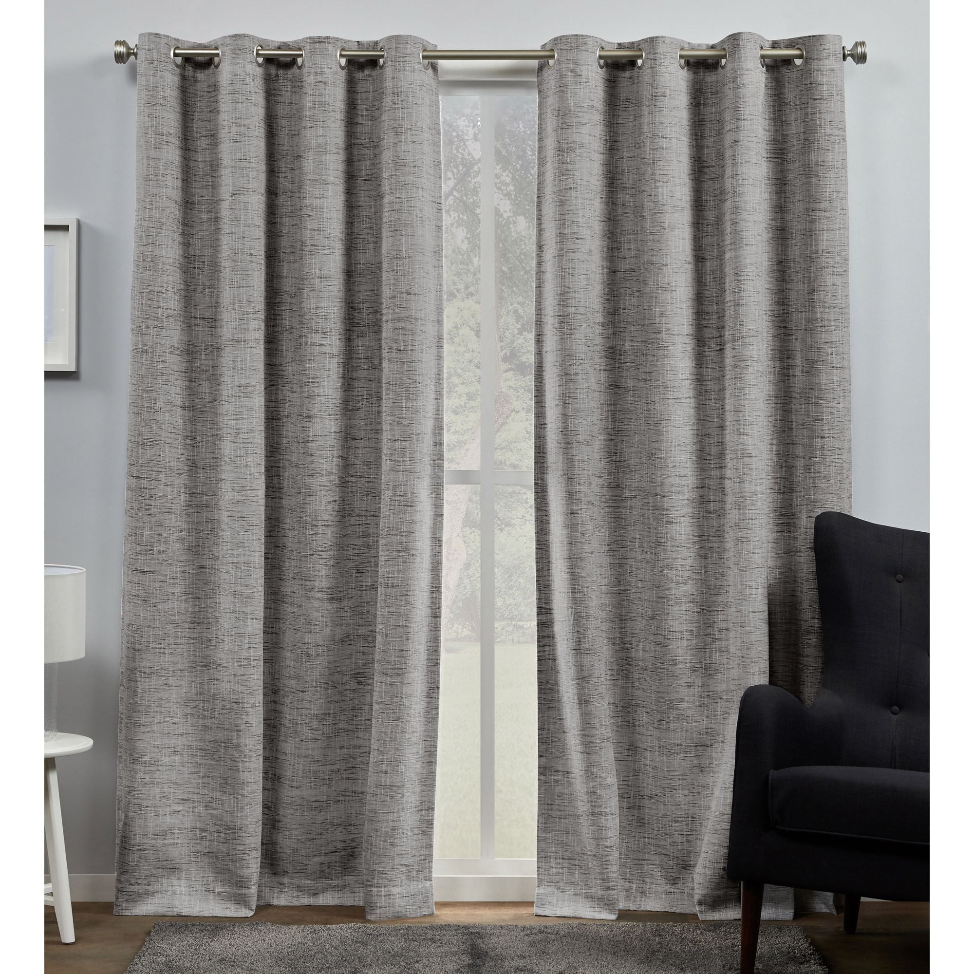 LUXURY DESIGNER THERMAL BLACKOUT LINED CURTAINS PAIR EYELET RING TOP ~ 4 SIZES 