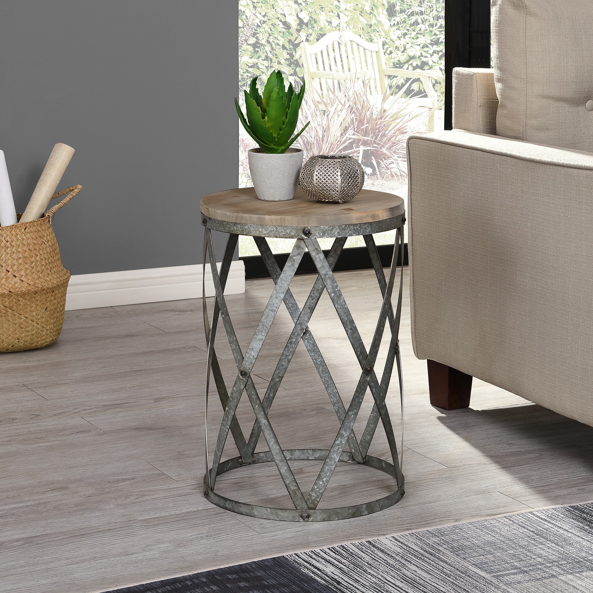 Natural Eli C Side Table FirsTime & Co Modern Style 18 x 14 x 26.25 inches Natural Wood 