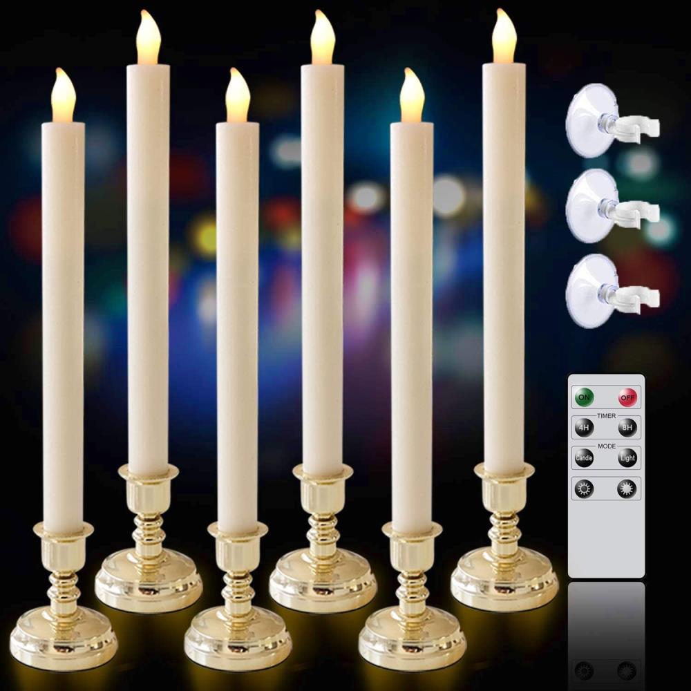VOS 6-Pack-Wick Flameless White Electric Candle (Aura friendship 
