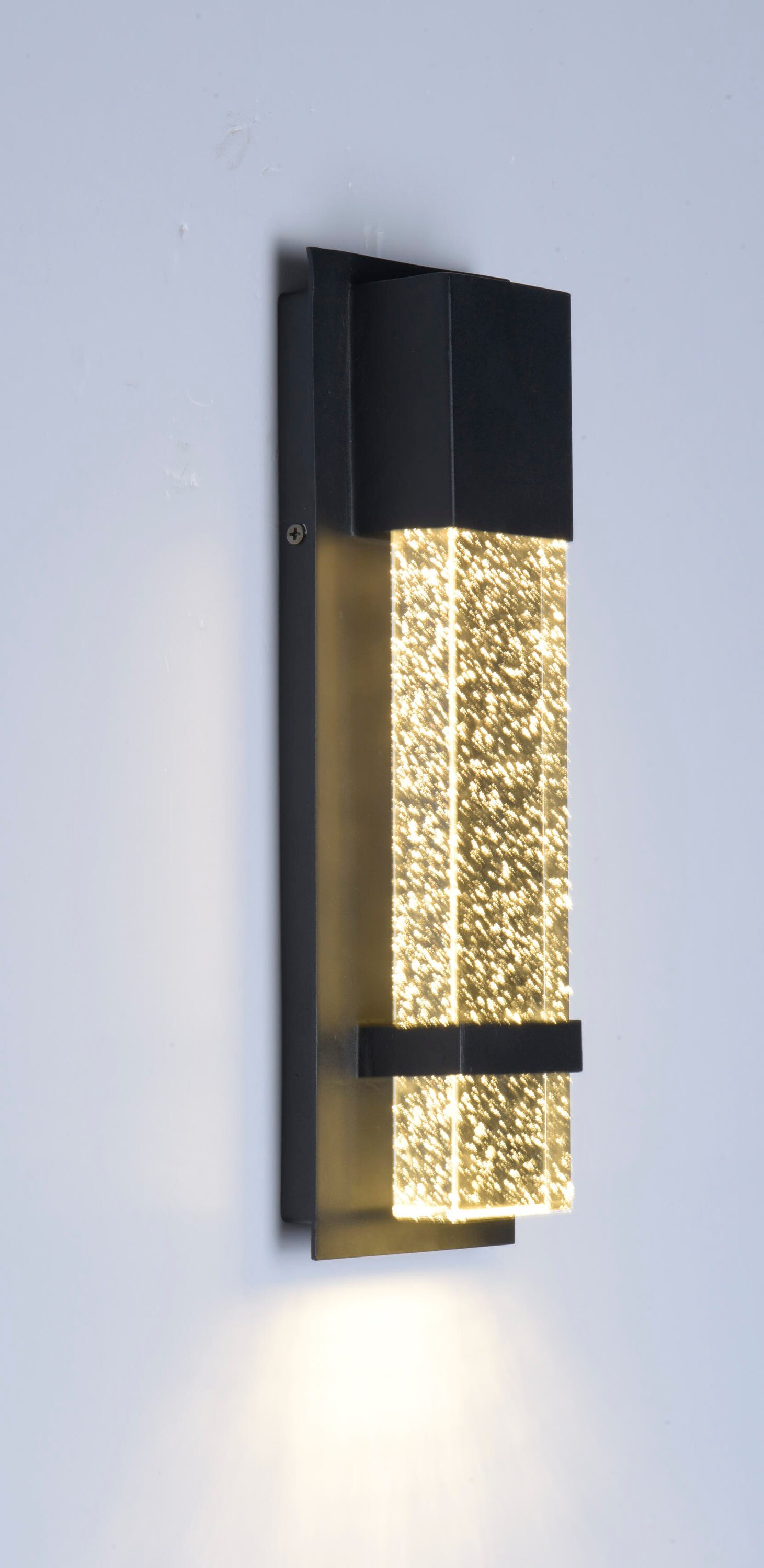 Maxim Lighting Cascade 1-Light 13.75-in Black Integrated Outdoor Wall Light