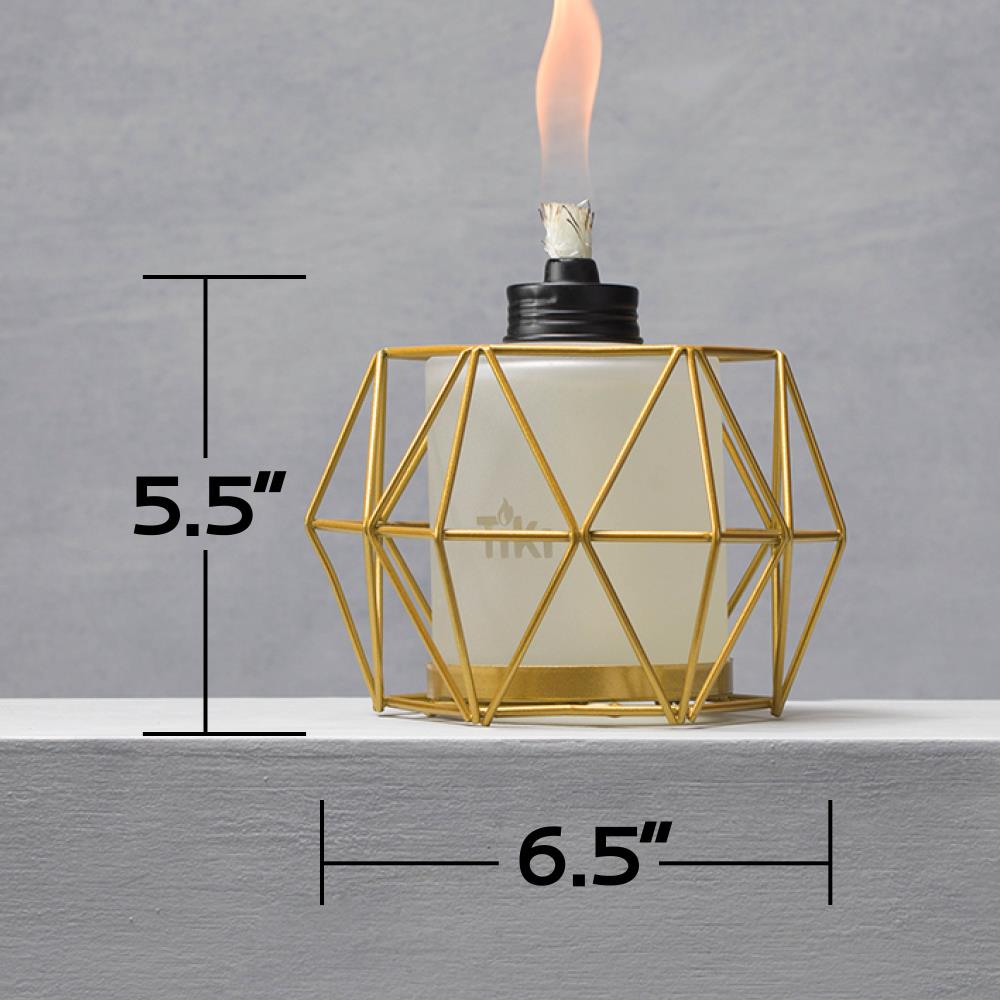 Tiki Table Torch Gold Wire With Frosted Glass 