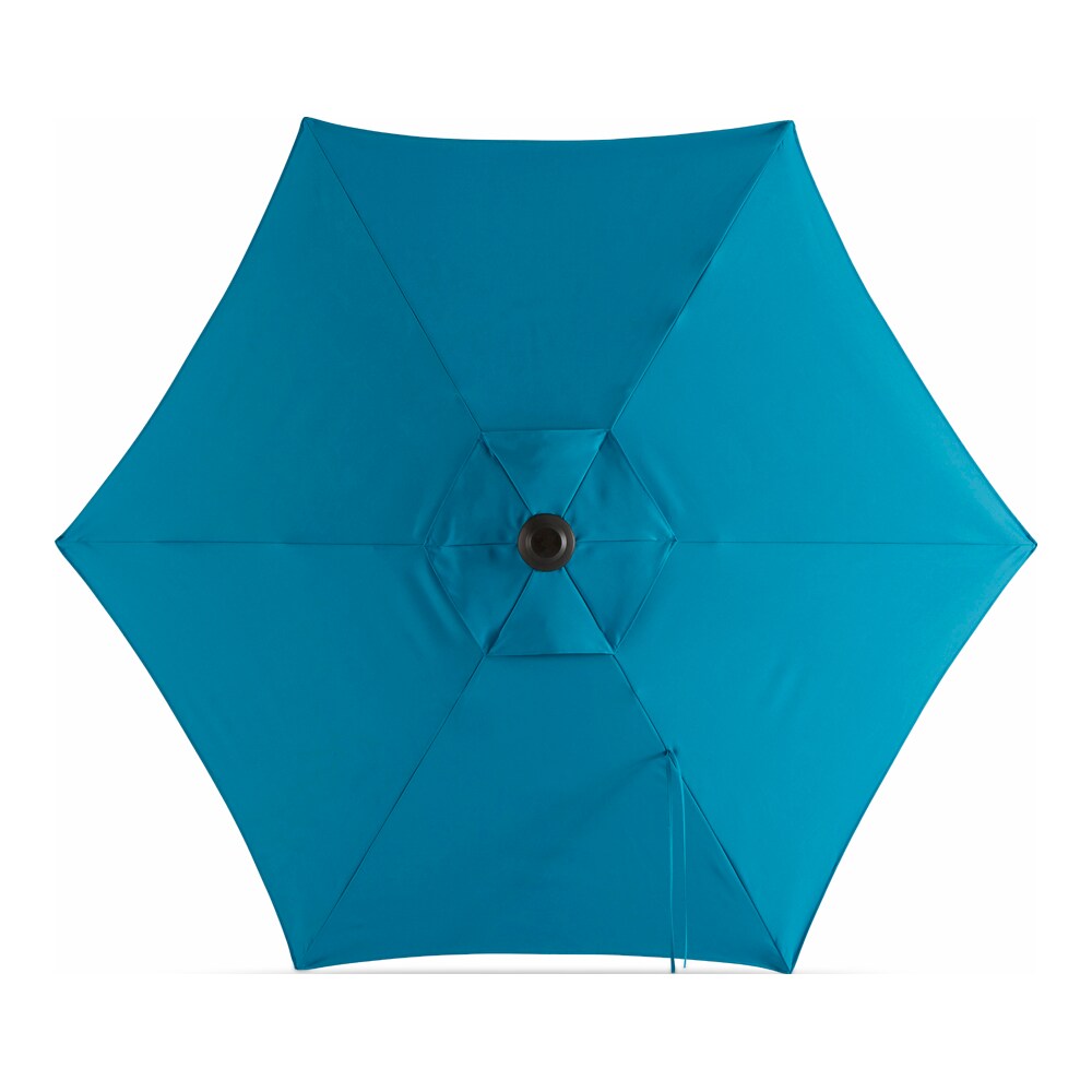 Style Selections 7.5-ft Teal No-tilt Market Patio Umbrella at 