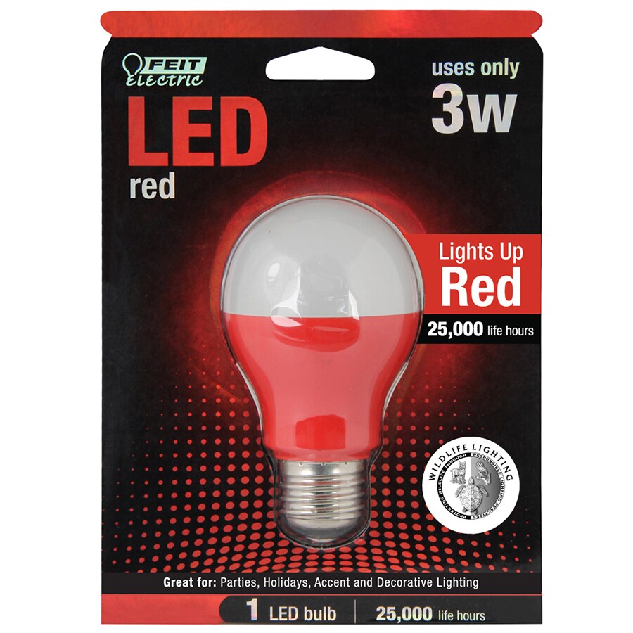 Feit Electric DRP FEIT 3W A19 RED LED In The Decorative Light Bulbs ...