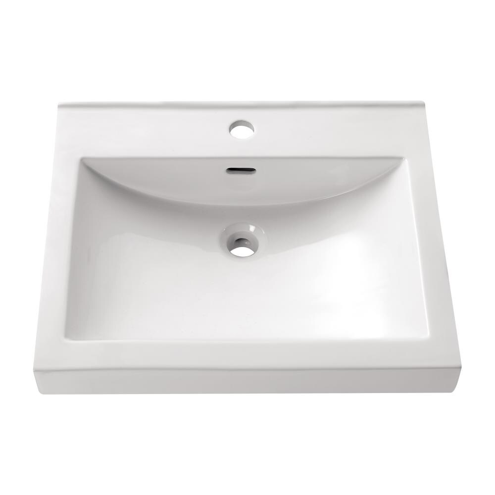 Avanity White Drop-In Rectangular Modern Bathroom Sink with Overflow Drain  (21.7-in x 18.1-in)