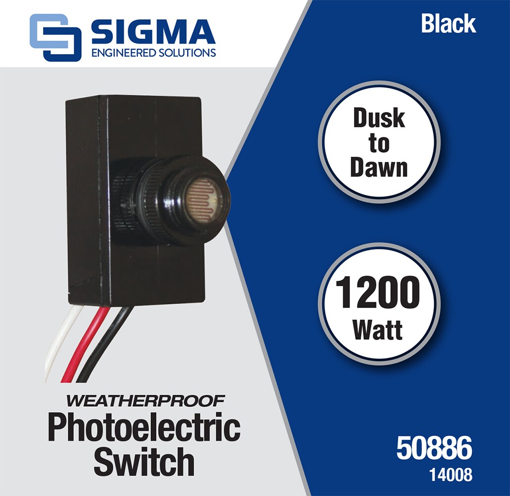 Sigma Electric 14008 Weatherproof Photoelectric Switch 120 V Black Finish for sale online 