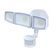 240-Degree 3317-Lumen Dual Detection Zone White Hardwired LED Outdoor Motion-Activated Flood Light with Timer