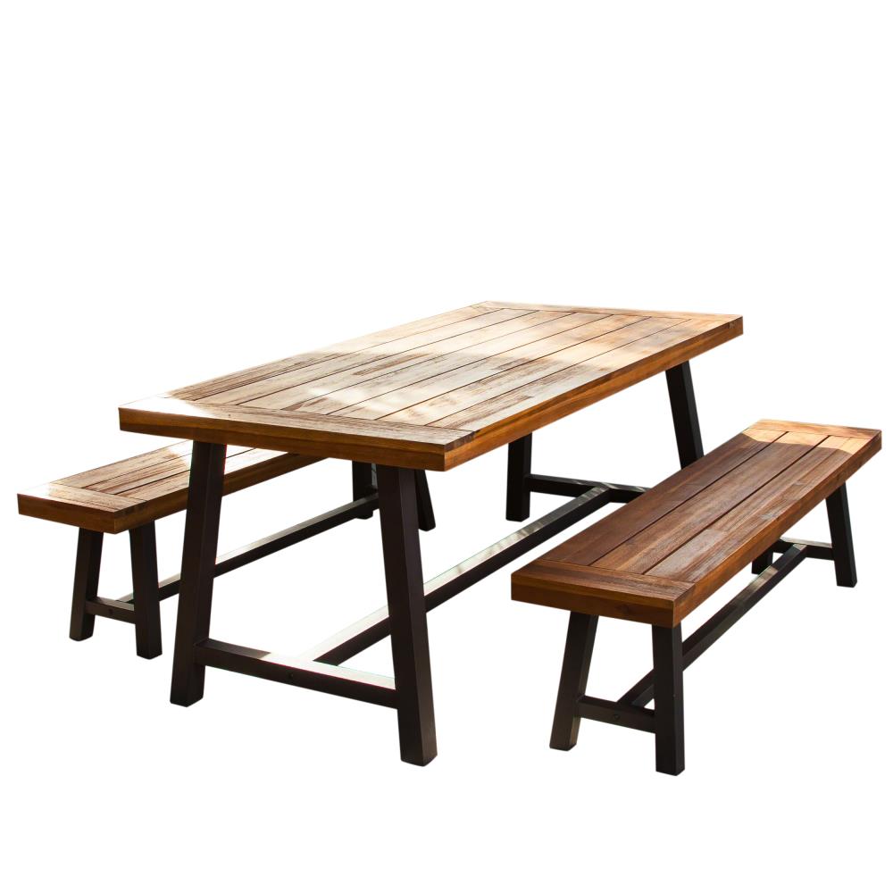 carlisle 3pc rustic wood patio dining set