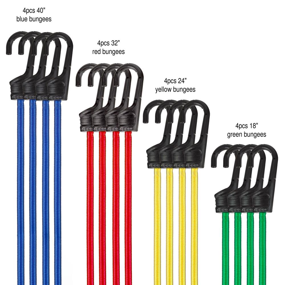 Polypro 6 Pcs Bungee Cord Multipack 18 2 Each In Sizes 12 24 18 24 Trademark Tools 75-8506 