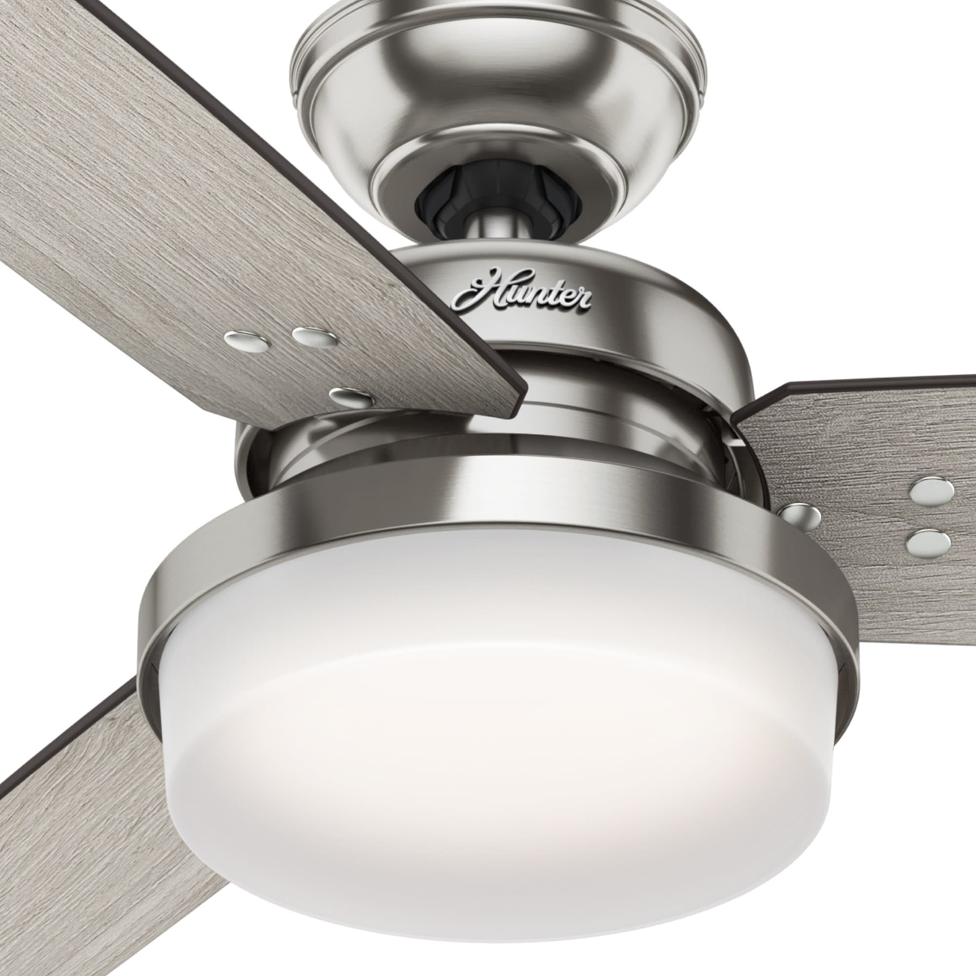 Hunter Fan 60 inch Casual Brushed Nickel Indoor Ceiling Fan with Light Kit 