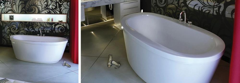 Maax Jazz 36 In W X 66 In L White Acrylic Oval Center Drain Freestanding Soaking Bathtub At 3009